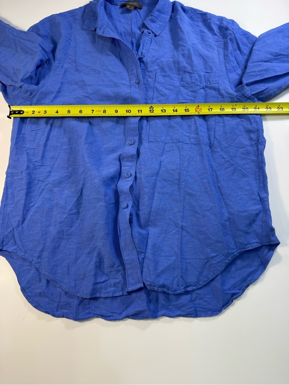 Primark Blue Button-Down Linen Blend Shirt - Picture 4 of 9